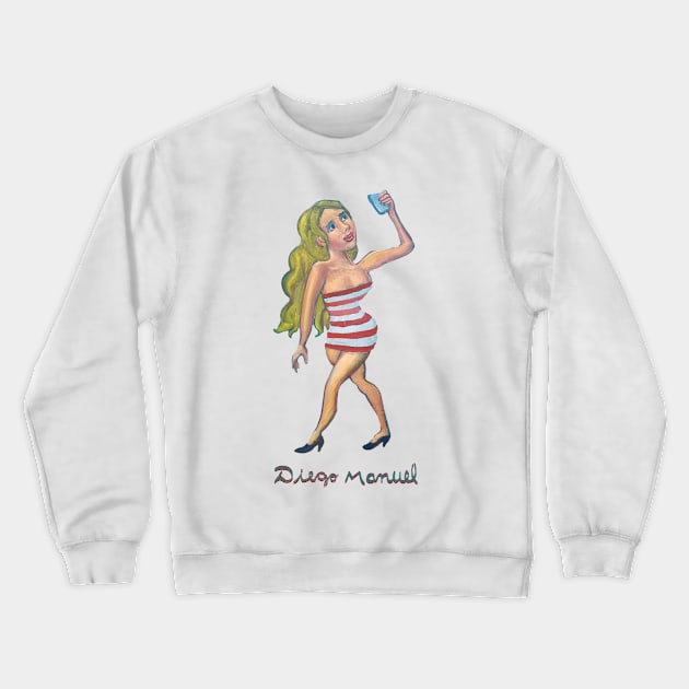 girl with cellphone 2,  People of the neighborhood Crewneck Sweatshirt by diegomanuel